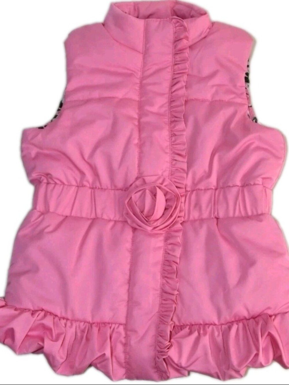 Lilly Pulitzer CAYLEE Bubblegum Pink Rosette Quilt Puffer Vest Barbiecore Preppy